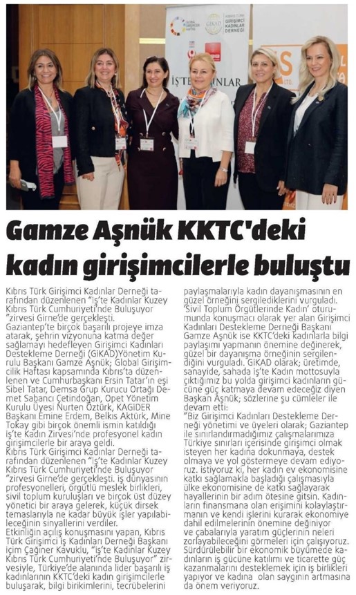 Gamze Aşnük KKTC Kadın Girişimcilerle Buluştu