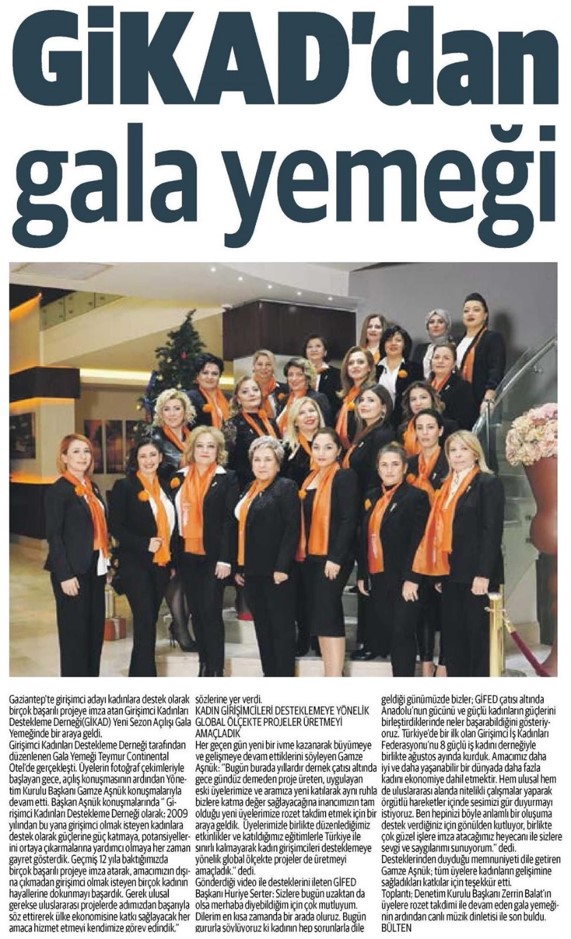 GİKAD DAN GALA YEMEĞİ