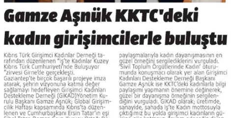 Gamze Aşnük KKTC Kadın Girişimcilerle Buluştu